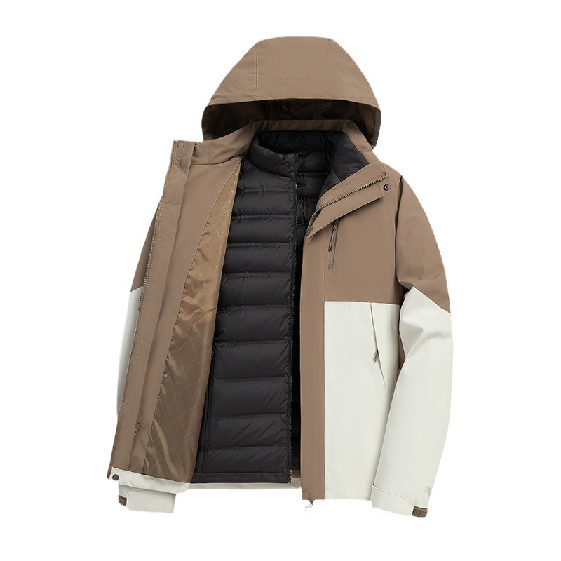 Men's Clothing Winter new outdoor Coat three in one two piece suit for men and women couples windproof, waterproof and warm jacket_voghion.com