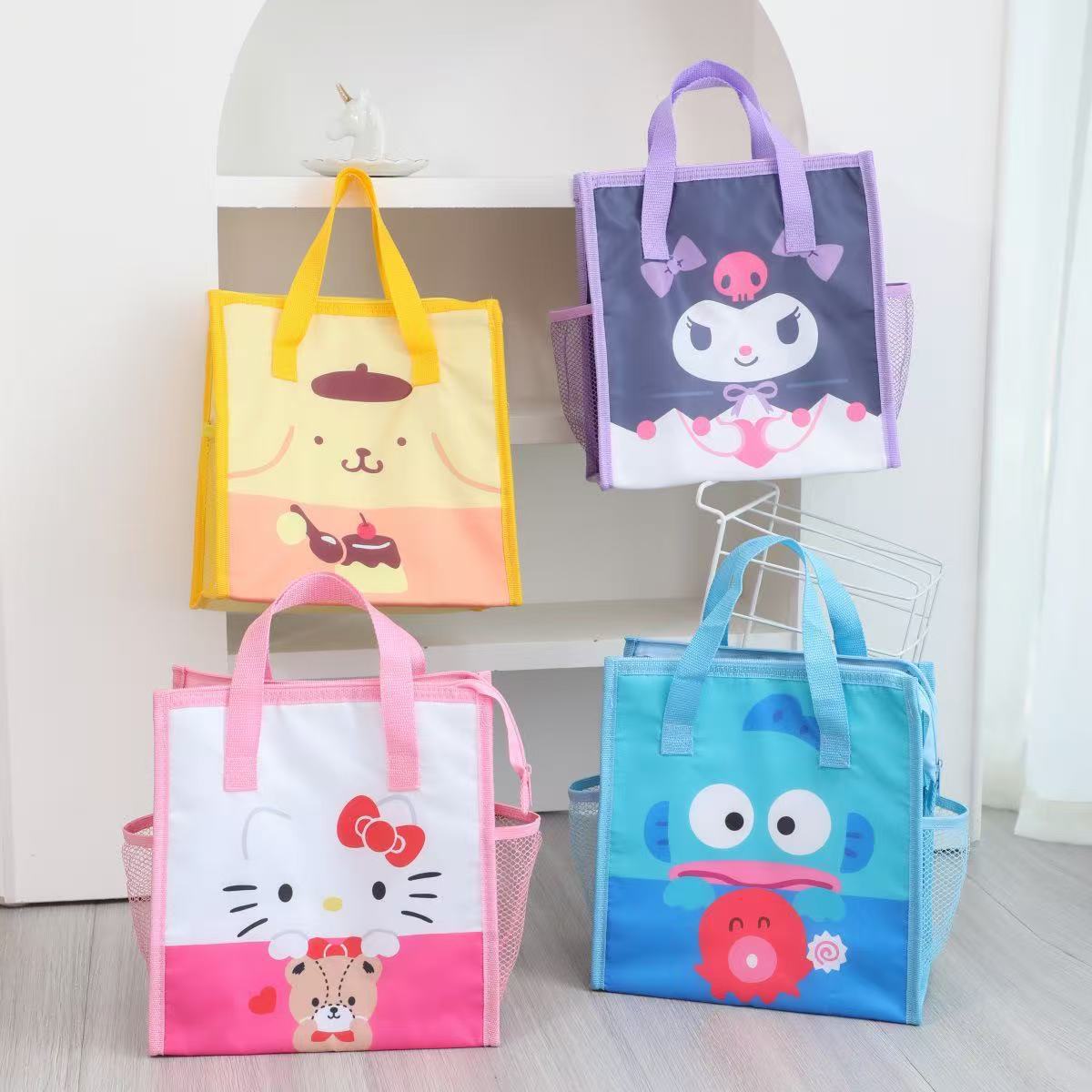 Student Lunch Box Bag, Cute Cartoon Insulated Bag, Lunch Bag with Lunch Box, Water Cup Storage Bag, Kidsren's Handbag