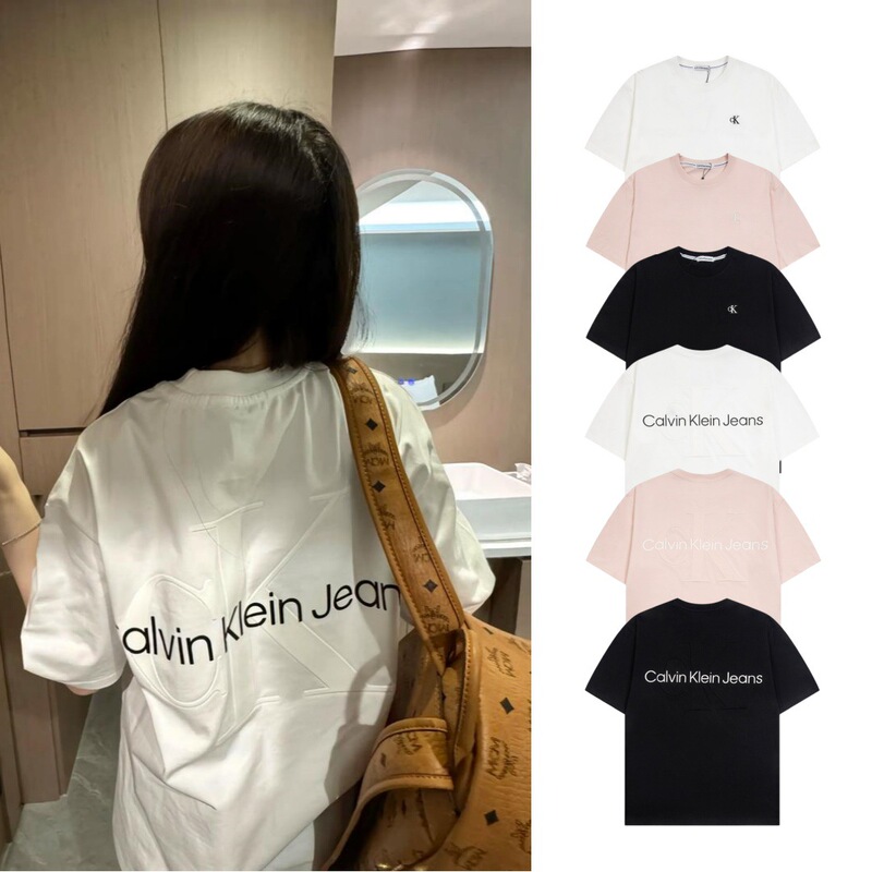 C Brand European and American Trendy Brand Spring and Summer Letter Print Casual Loose Classic Style Embossed Back Unisex Short-Sleeve T-Shirt