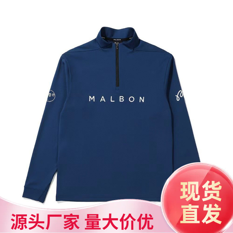 23 Korean Golf Men's Clothing Long-Sleeved Half Turtleneck Lightweight Outdoor Sports Casual Versatile Zipper 23 Korean Golf Men's Clothing Long-Sleeved Half Turtleneck Lightweight Outdoor Sports Casual Versatile Zipper