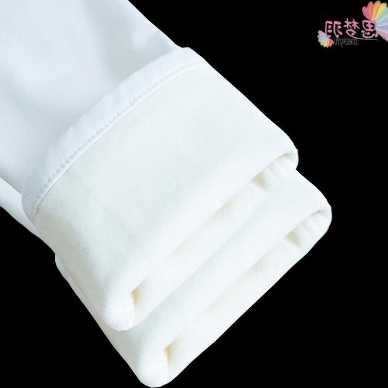 冬季高腰加绒加厚牛仔裤女白色铅笔裤显瘦弹力保暖小脚裤女靴裤