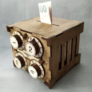 跨境Safe with combination lock 密码锁保险箱木质密码锁存钱罐