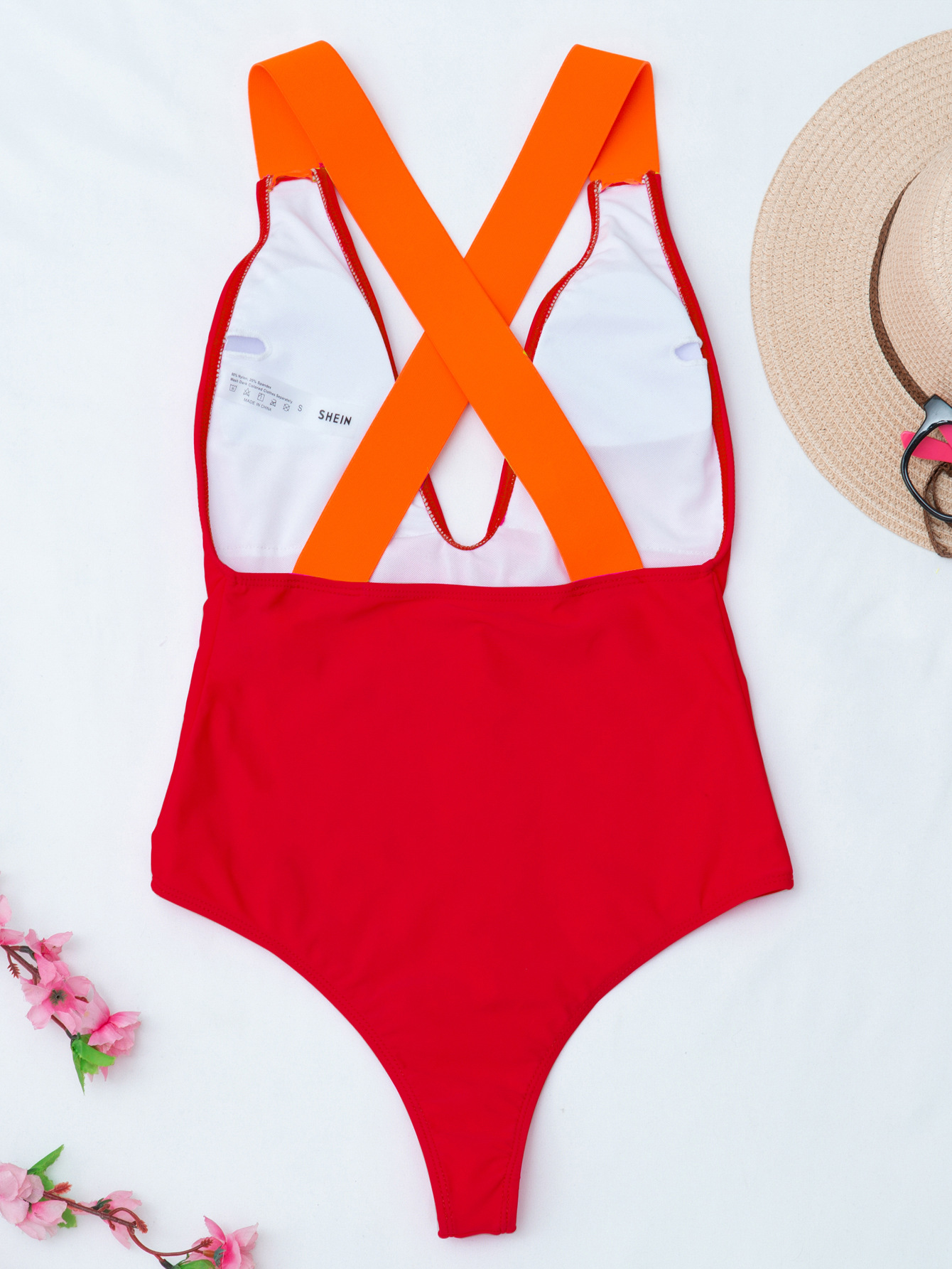 Solid Color One-Piece Swimsuit NSCMB96170