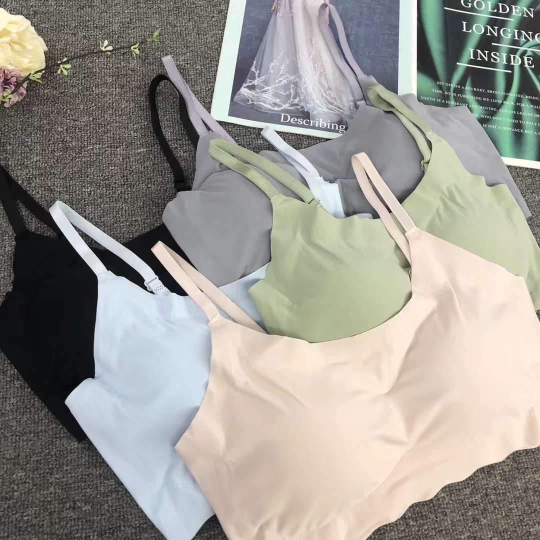 Nueva taza de látex sin marcas de alta calidad, chaleco de dama sin anillo de acero, bra de yoga, ropa interior deportiva, mujer al por mayor