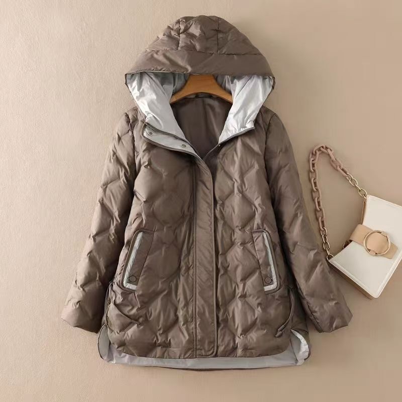 2026 Autumn/Winter Mid-Length Lightweight Down Jacket for Women, New Loose Fit for Petite Women, Plus Size, Hooded, Warm, Versatile Coat 2026 Autumn/Winter Mid-Length Lightweight Down Jacket for Women, New Loose Fit for Petite Women, Plus Size, Hooded, Warm, Versatile Coat