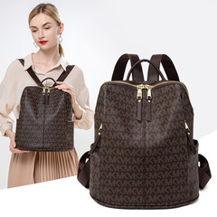 Fashion Printed Backpack Women Korean Version 2023 Summer New Large Capacity Retro Anti-Theft Backpack Mummy Travel Bag