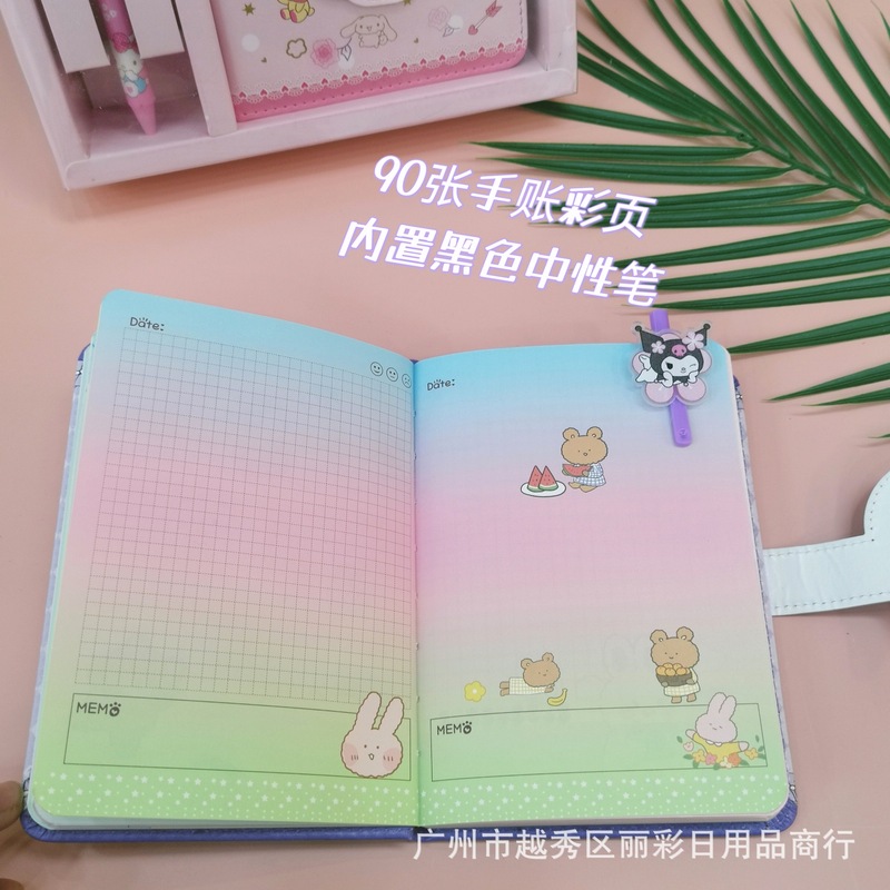 クロミの可愛い手帳の手帳の磁気ボタンの少女の心のノートの漫画の学生のカラーページの手帳の卸売り|undefined