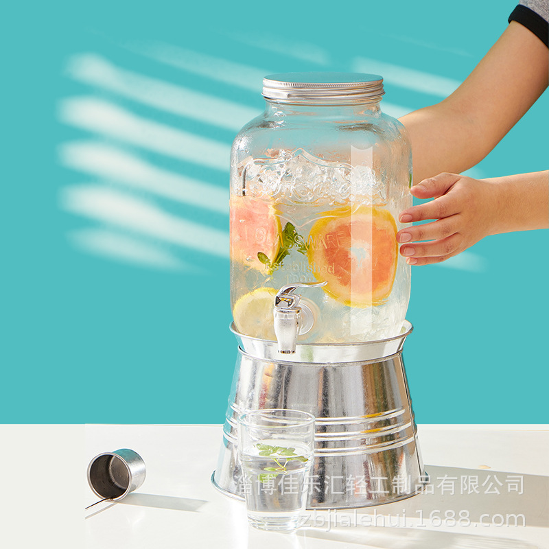 玻璃罐带水龙头可乐桶果茶果汁调酒罐泡酒桶酵素冷水壶大容量家用