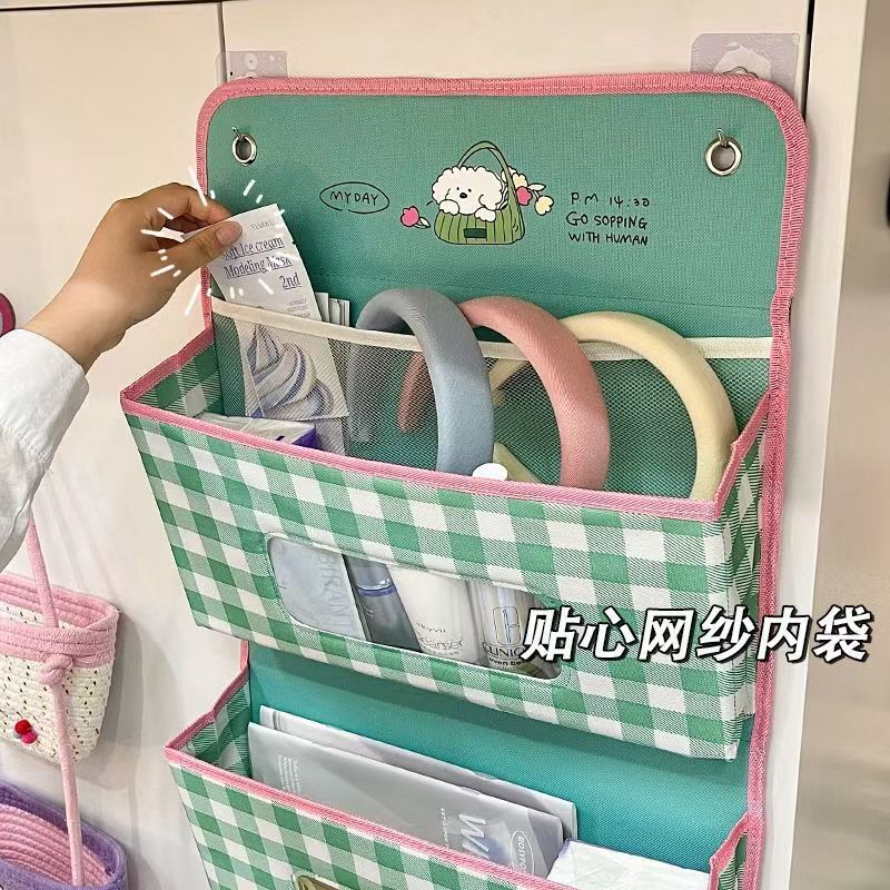 布艺多功能收纳挂袋门后墙上家用寝室衣柜床头多层杂物生活用品储|undefined