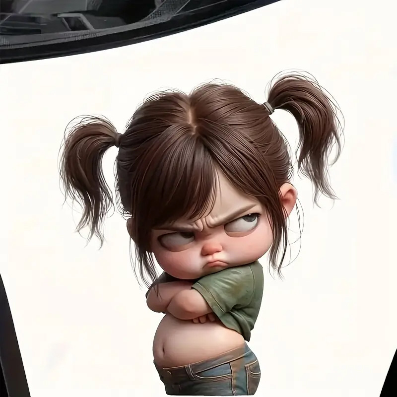 Factory Direct Sales Can Design Various Car Export Hot-Selling Cartoon Vinyl Pattern Angry Girl Decals Factory Direct Sales Can Design Various Car Export Hot-Selling Cartoon Vinyl Pattern Angry Girl Decals