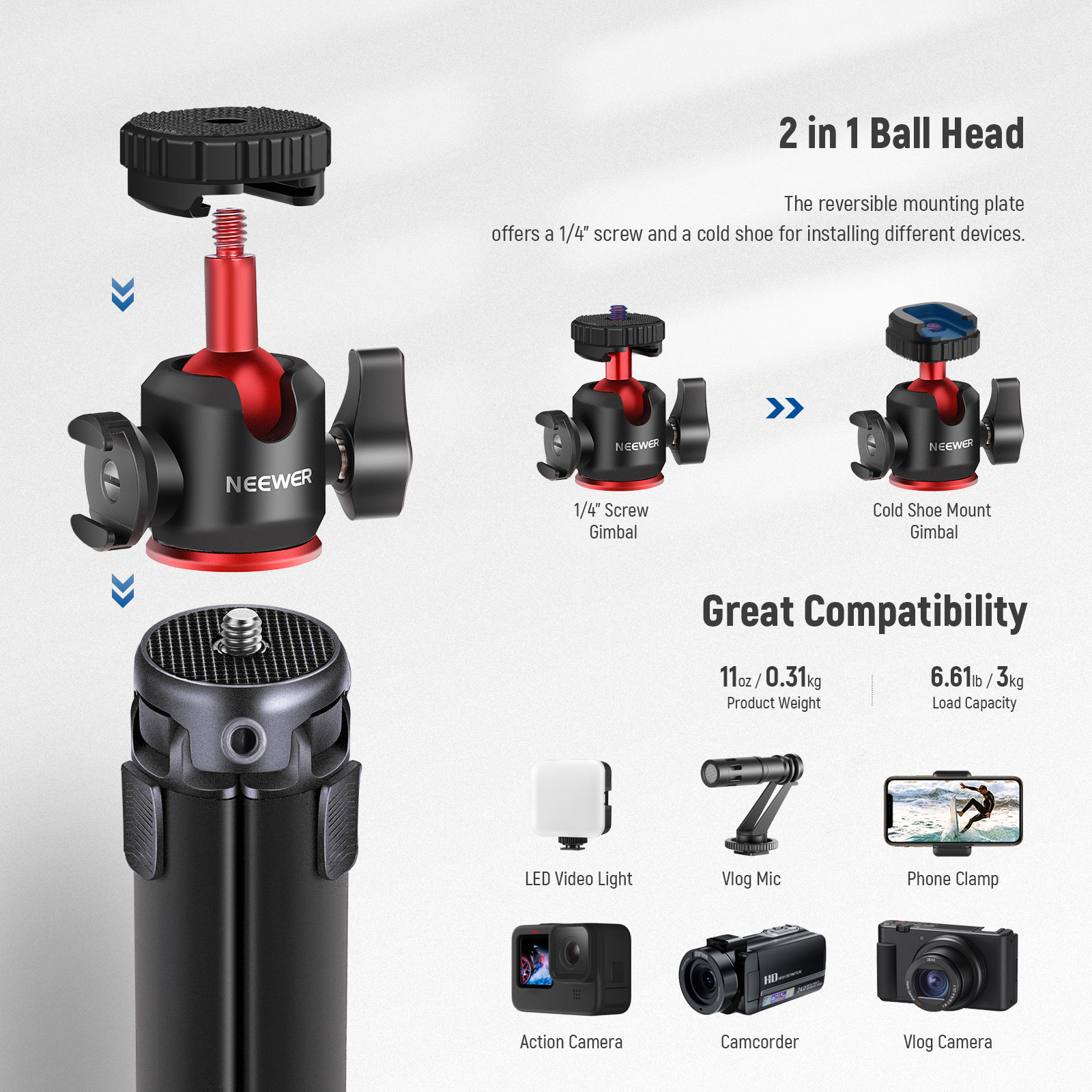 Table tubing, handheld mobile phone, camera, tripod, corner frame
