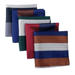 Men's Handkerchief Square 2022 Polyester Material Fashion Striped Suit Pocket Square Dress Square