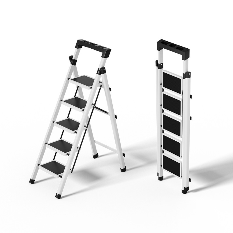 Folding Step Ladder for Home Use, Thickened Indoor Simple Ladder, Household Safety Climbing Ladder, Thickened Iron Ladder