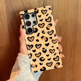 跨境热销豹纹适用三星S25ultra/S24ultra菲林手机壳S23爱心保护套