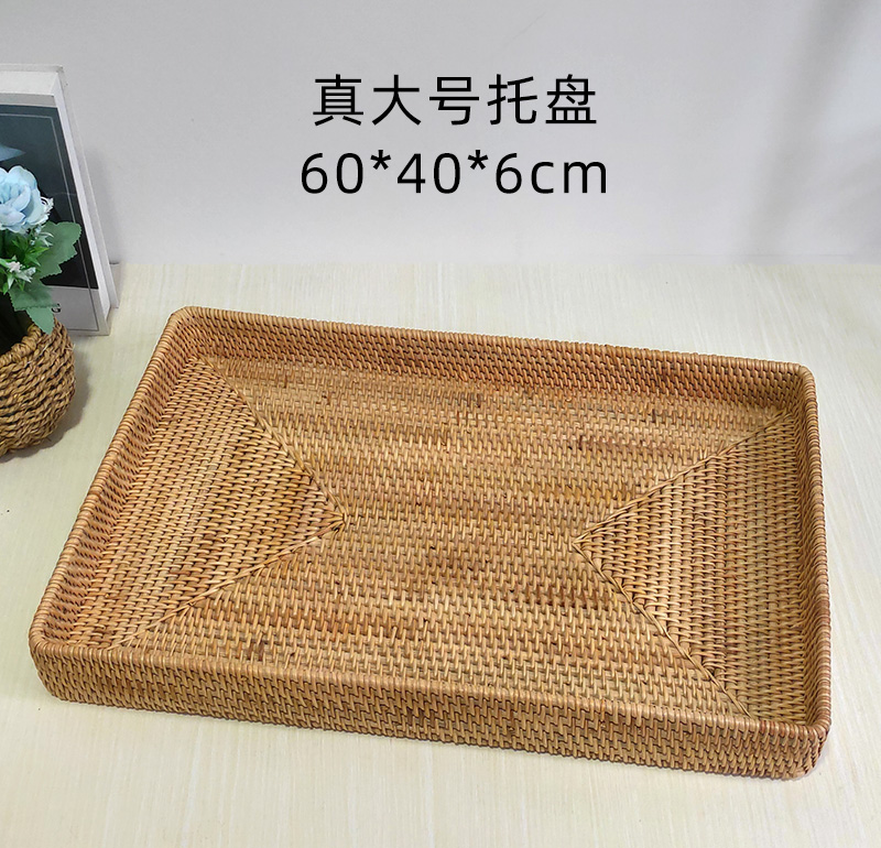 Mesa de té de caña casera creativa de frutas pan cesta de frutas portátil bandeja de hotel toalla cesta de almacenamiento