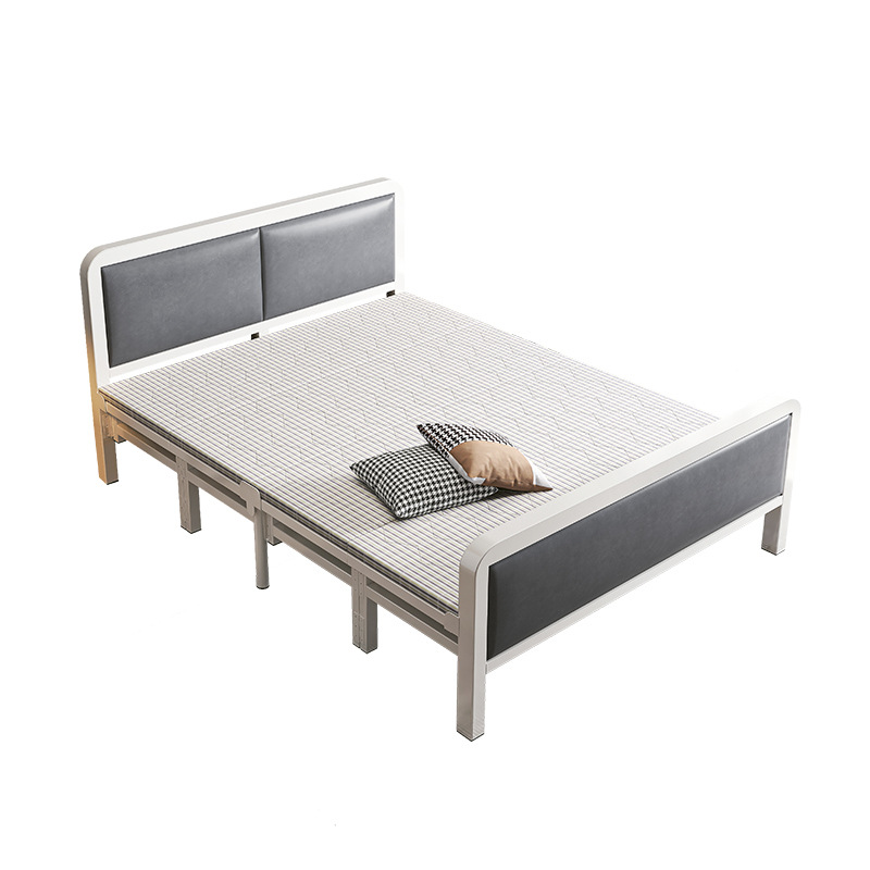 Cama plegable sola casa simple siesta almuerzo cama alquiler casa fuerte durable reforzado doble cuatro veces cama de tablero duro