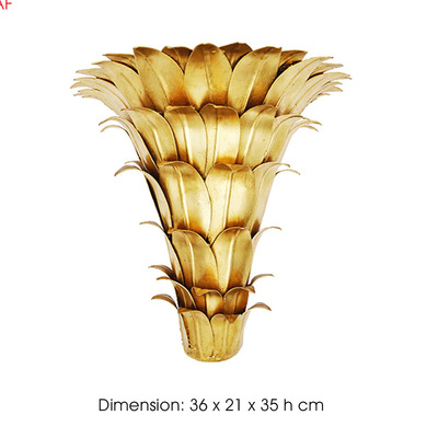 美式复古花叶子手工贴金箔装饰品/墙壁挂件/东莞五金家具|ru