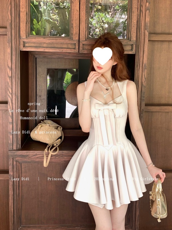 Lazy Didi Rose Life 4m スカート プリンセスドレス リボン ゴールデン ノースリーブ ウエストドレス|undefined