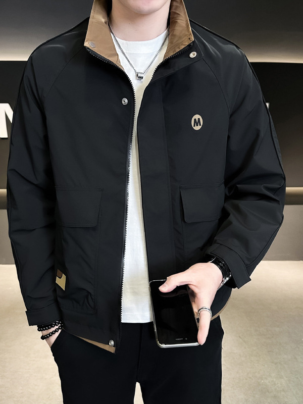夹克秋冬季新款高端立领商务男装青年休闲男士外套户外长袖工装|undefined