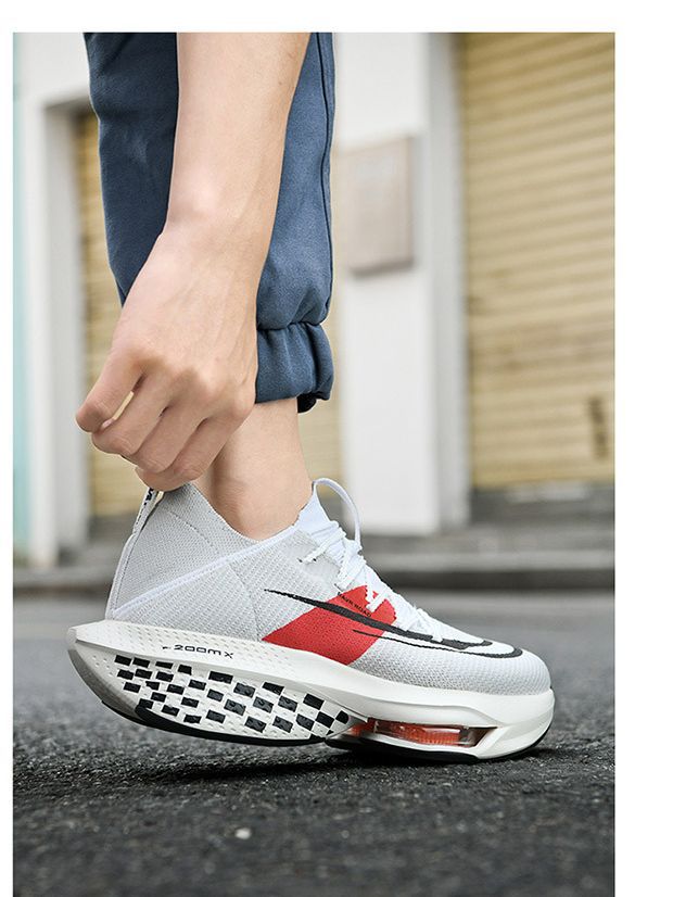 Profesional maratón tablero de carbono zapatillas hombres cojín aire absorción choque transpirable ligero Racing roto tres pareja zapatilla