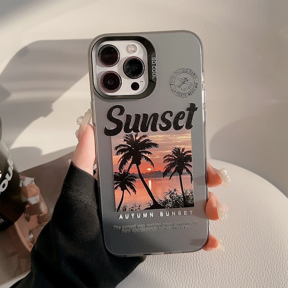Custodia protettiva per apple iphone con design tramonto tropicale_voghion.com