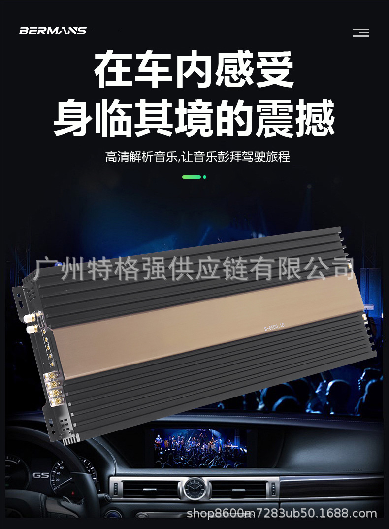 Direct sale from manufacturer: 6500W high-power car amplifier, Class D single-channel 0.5 ohm car subwoofer amplifier