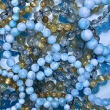 爆款海纹石金发晶海蓝宝葡萄石紫水晶草莓晶粉晶水晶