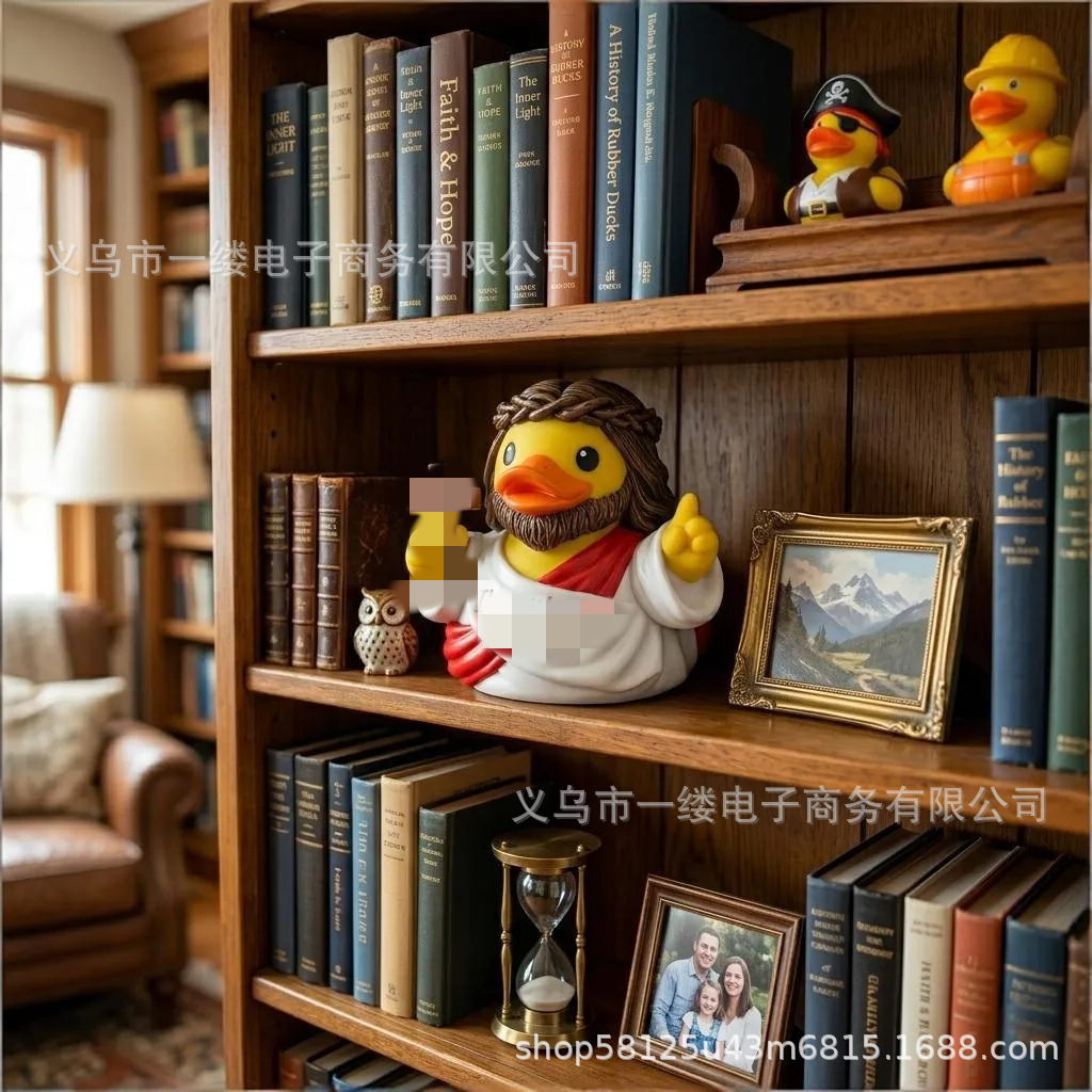 Cross-border Duck Figurine duck car-mounted interesting bookshelf…