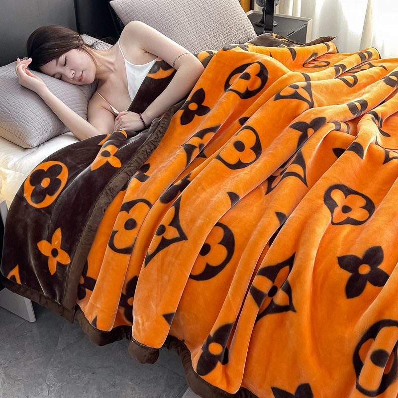 Class a Raschel Blanket Cloud Blanket Maternal and Infant Grade Double-Layer Thickened Warm Flannel Coral Fleece Nap Blanket for Office Use Class a Raschel Blanket Cloud Blanket Maternal and Infant Grade Double-Layer Thickened Warm Flannel Coral Fleece Nap Blanket for Office Use