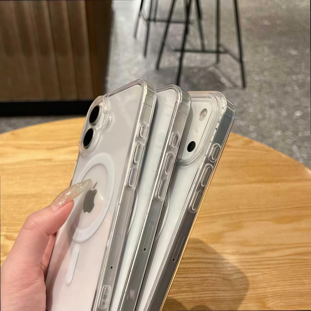 适用iPhone17Promax亚克力透明磁吸手机壳苹果16大孔15防摔保护套