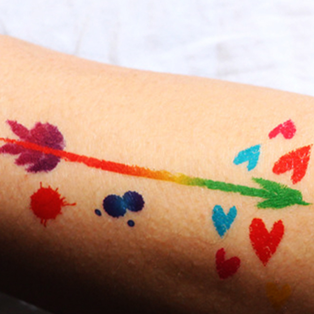Tatuajes Temporales Grafiti de Arcoíris Impermeables de Papel de Transferencia para Fiestas
