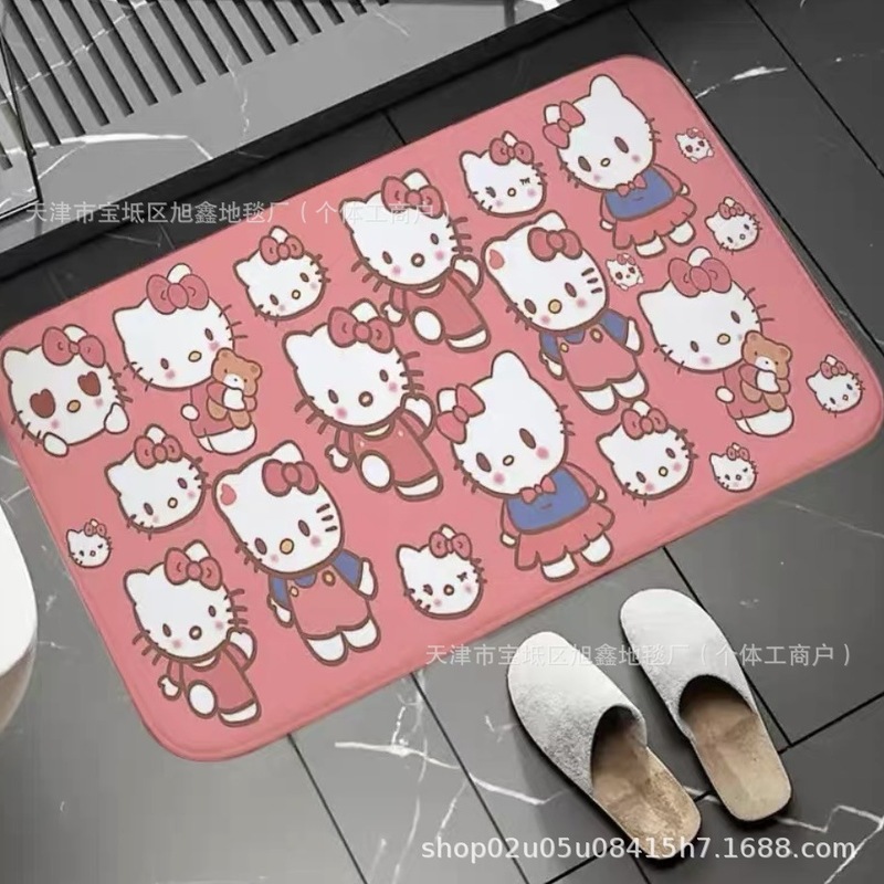 クロスボーダー Amazon 漫画 kt 猫浴室フロアマットフランネルキッチンドア滑り止めフットマットはラベルで発送できます|undefined