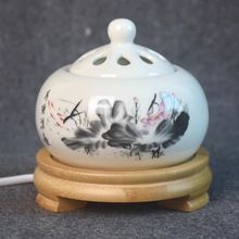 电子香熏炉室内小夜灯定时调温创意陶瓷充电檀香沉香电薰香炉