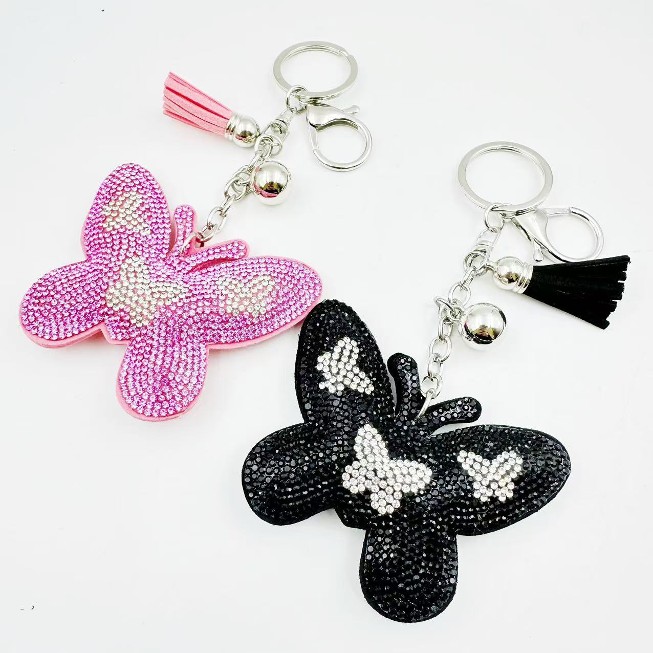 1 Piece Quantity 1 Piece Glam Sweet Butterfly Flannel Diamond Women's Keychain