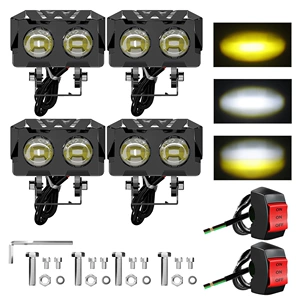 Cross-Border Hot-Selling Motorcycle Led Headlight Modification Two-Eye Minion Auxiliary Spotlight Electric Vehicle External Headlight
