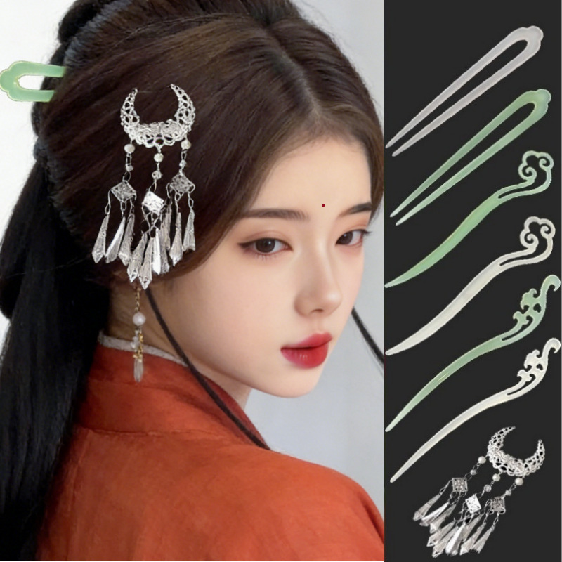 Factory direct imitation Yuqing cold Han clothing hair accessories Warring States robe photo styling hairpin Wei Jin wind hair comb headdress