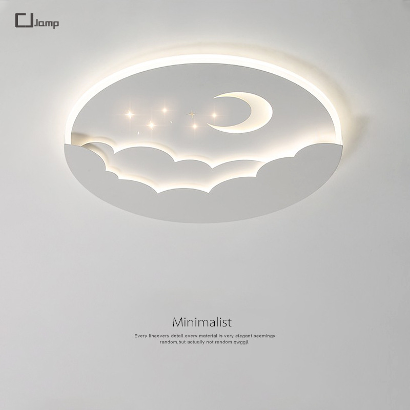 儿童房吸顶灯月亮太空星球灯男孩女孩房间灯具现代简约卧室灯壁灯