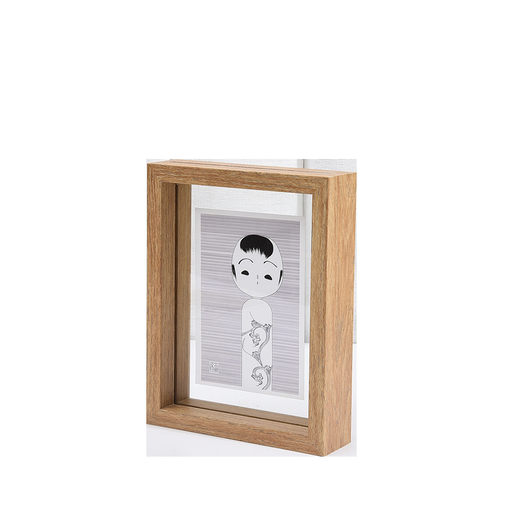 Creative double-sided glass plant specimen photo frame density board log color three-dimensional picture frame transparent wood photo frame customization