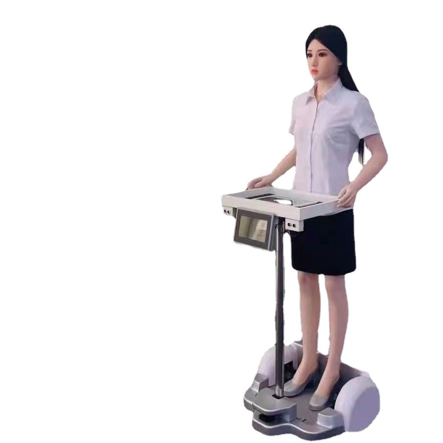 Robot de recepción de simulación de belleza puede entregar comida y dar la bienvenida a invitados, servicio inteligente de consulta de voz y publicidad