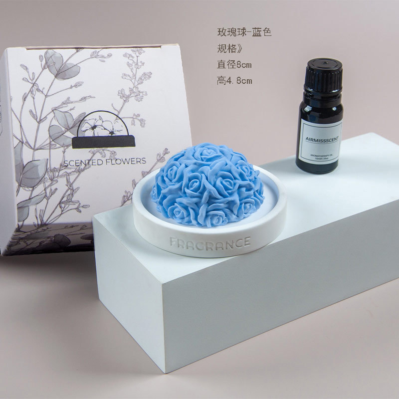卸売り刺繍花香薫石膏拡香石高級感室内持続家庭用アロマ香薫置物お土産|undefined