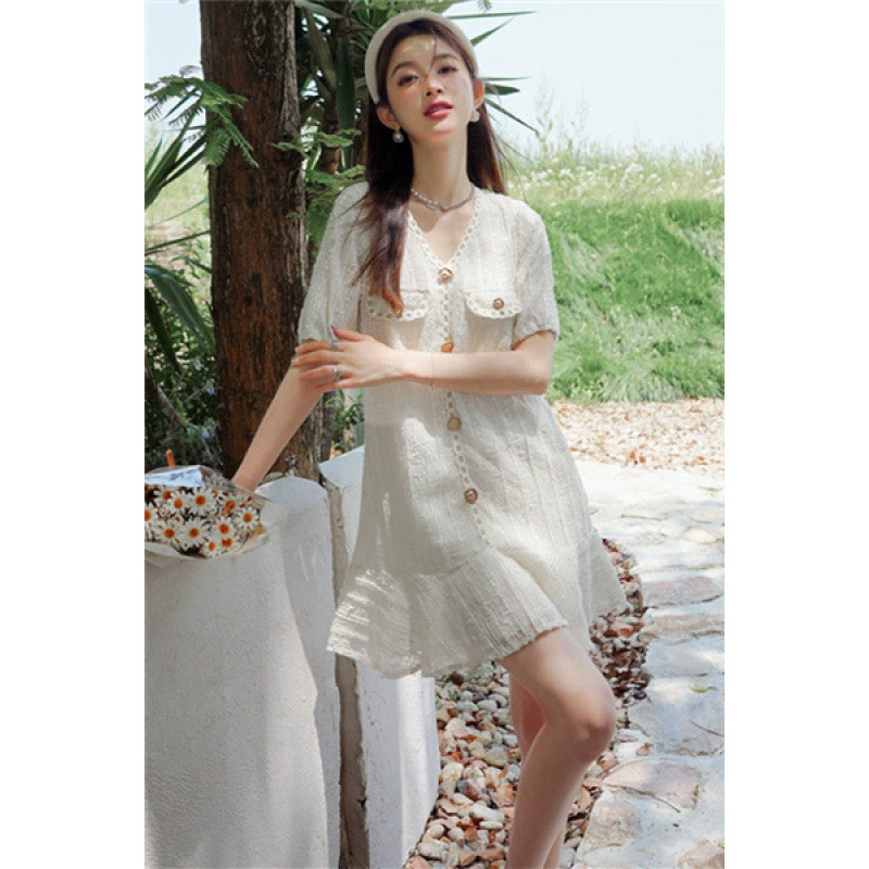 Короткое шикарное платье в французском стиле, новинка лета 2025 года, миниатюрное элегантное светское платье высокого класса