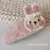 Fuchsia plush rabbit, hairgrip