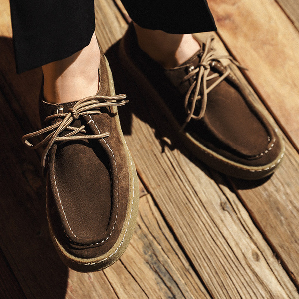 Men's shoes, new trendy men's casual leather shoes, Korean version, trendy and versatile suede board shoes, British styl