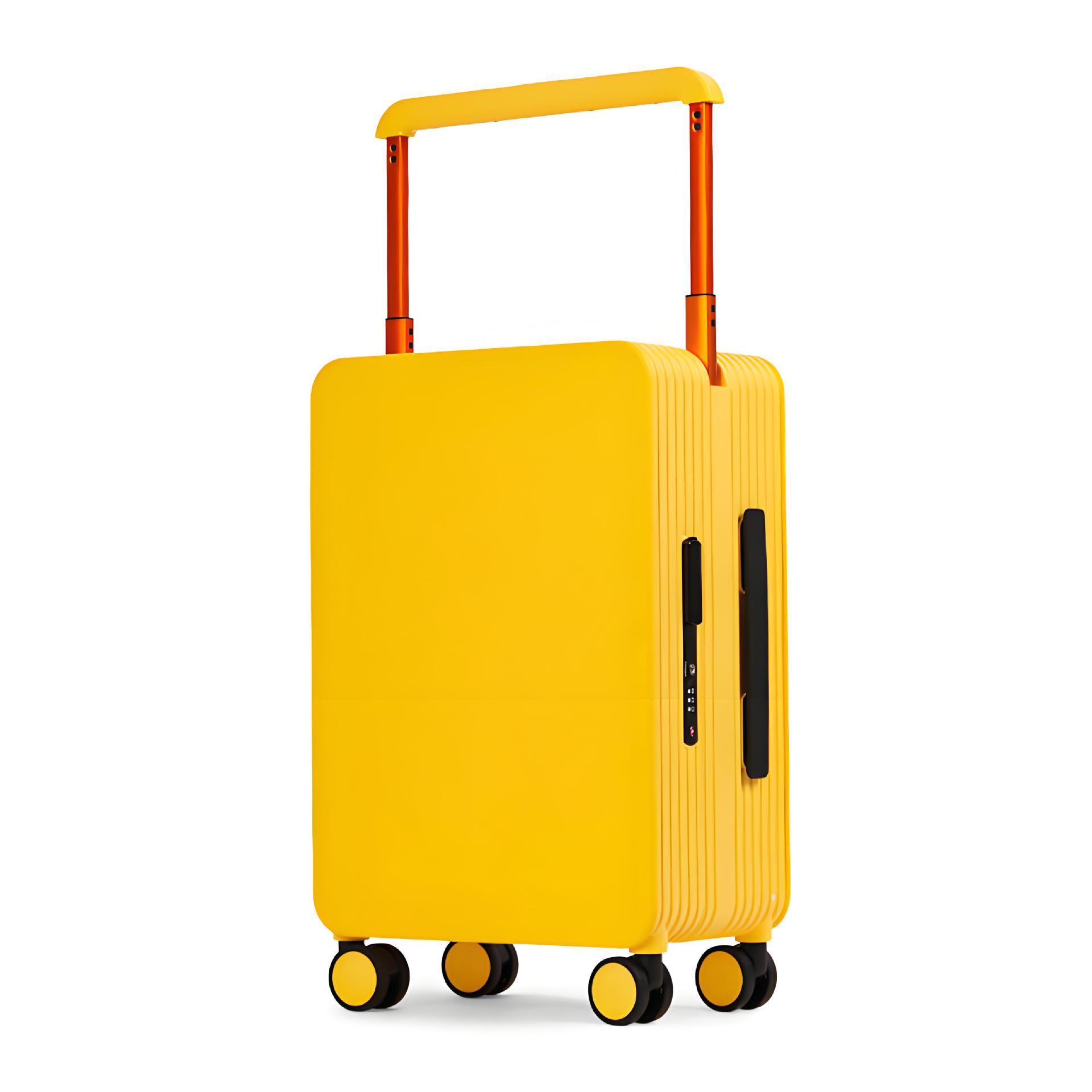 Vali nhựa PC size cabin 20 inch bánh xe êm, mật mã, phong cách tươi mới — Hành lý ép phun màu xanh lá cây