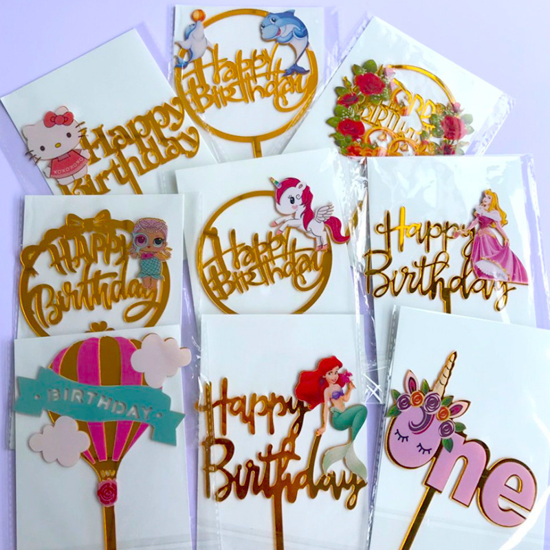 Cross-border three-dimensional color printing acrylic cake card manufacturers directly for birthday wedding Happy Cake Decoration Cross-border three-dimensional color printing acrylic cake card manufacturers directly for birthday wedding Happy Cake Decoration