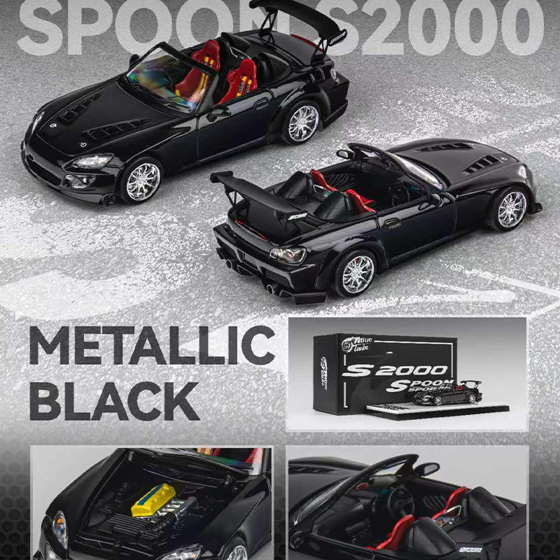 MicroTurbo 1/64 本田 S2000 合金汽模型仿真静态收藏摆件限量