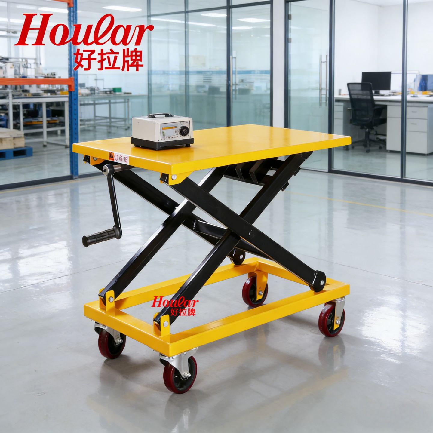 SG300丝杆升降平台车300/500kg手摇平台车手动机械手推车螺杆平台