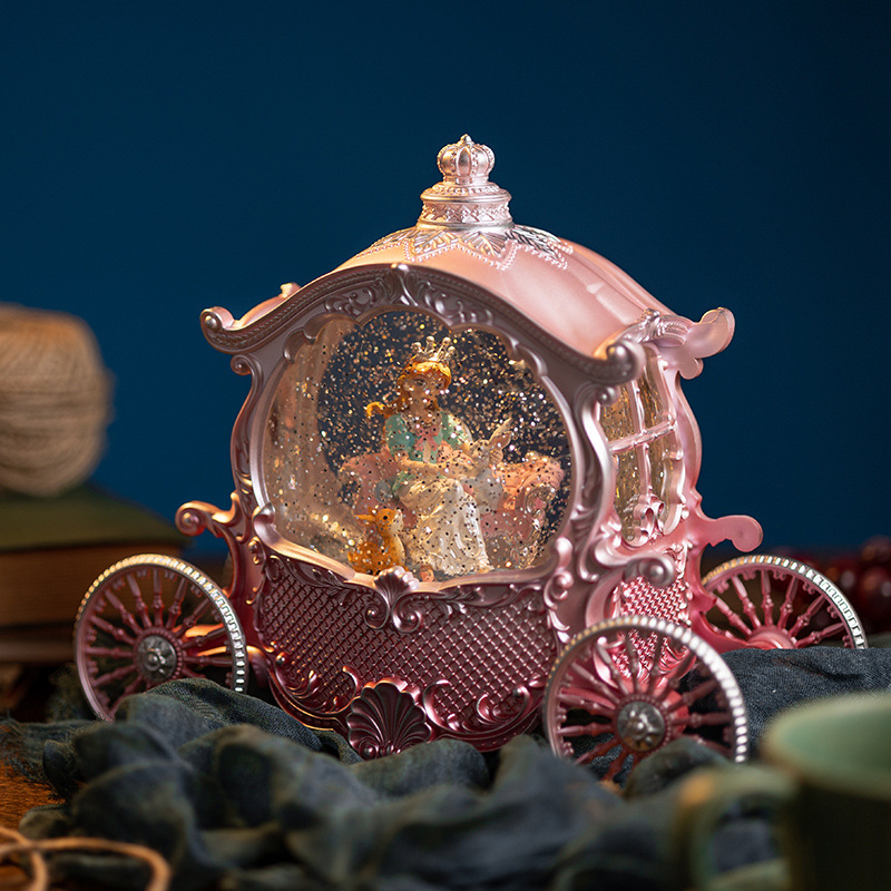 Princesa Victoria Pooh carro caja de música bola cristal flotante copo nieve niña cumpleaños Navidad regalo