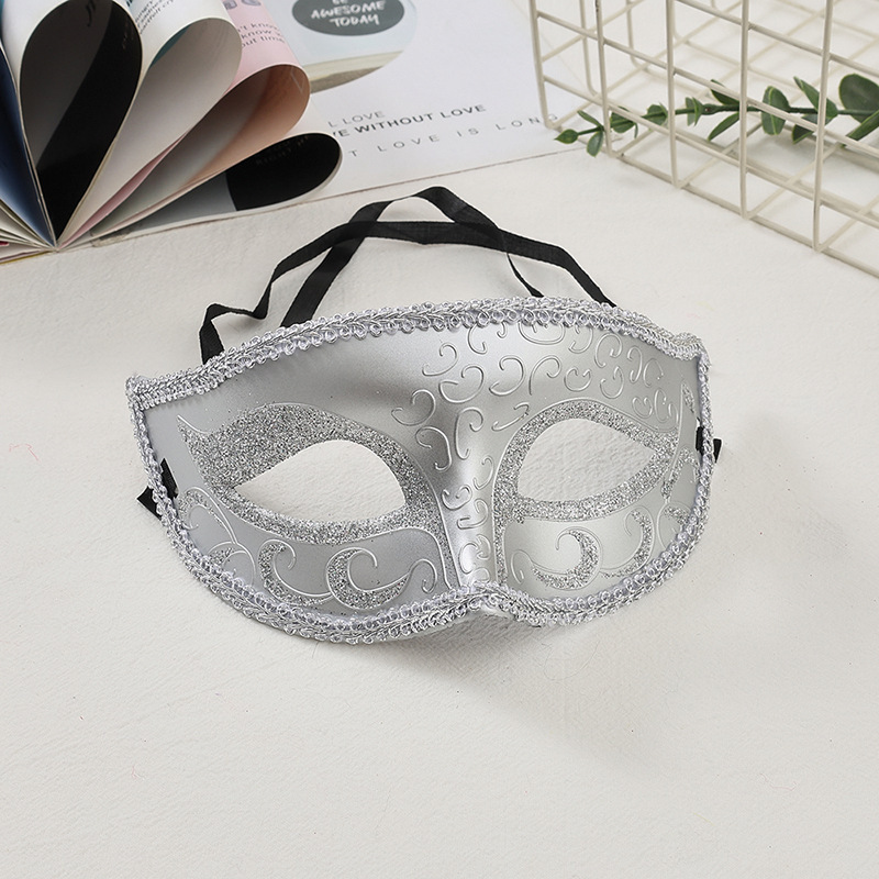 Amazon pop carnaval pareja máscara de baile de maquillaje hombre venecia máscara de halloween mitad cara pintada