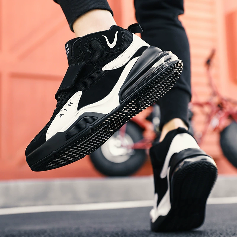 Осенние и зимние черные белые баскетбольные кроссовки мужские воздушные подушки большого размера спортивная мужская обувь